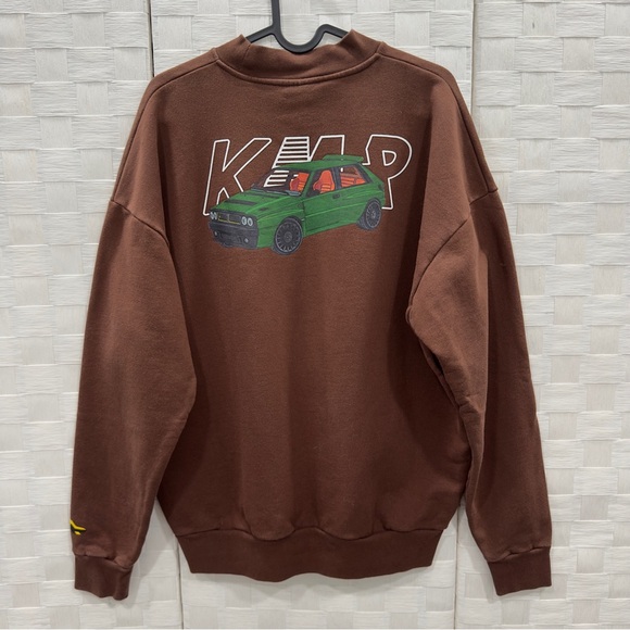 KAR L’ART DE L’AUTOMOBILE Sweater Men's M Brown KMP Graphic Car Crewneck Cotton - Picture 3 of 9